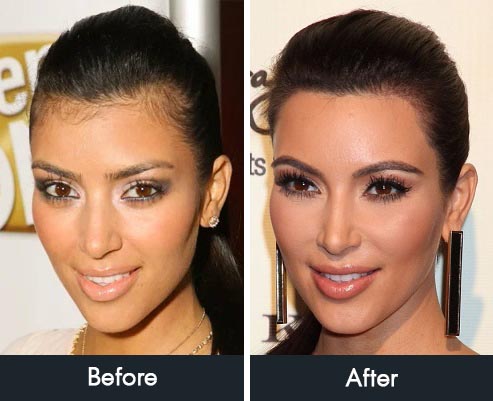 kim kardashian before and after hair