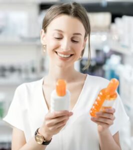 Woman Choosing Sunscreen